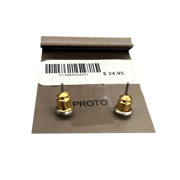 J. Jill Geometric Stud Earrings Silver Tone Hexagon Distressed Textured Modern - Picture 9 of 10